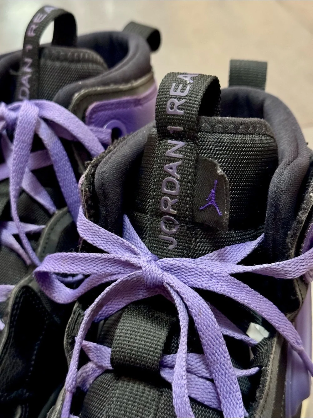 Jordan Air Jordan 1 High React High-Top Sneakers in Purple & Black, Men’s 11